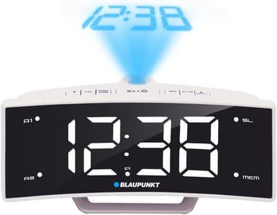Radio met Projector - Wekker Radio - Wakker Worden - Dubbel Alarm Sluimerfunctie - 17 x 9 x 6 cm