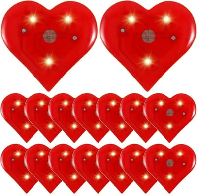 20 stuks led broche hart broche rood Valentijnsdag Kerstmis festival verjaardagsfeest bruiloft oudejaarsavond party sieraden geschenk party accessoires