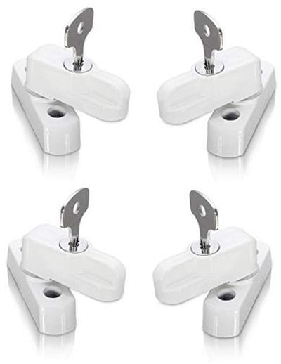 4-pack Deurstoorzender en Raamsloten voor uPVC-deuren en Ramen - Beveiligingsslot voor Franse Deuren - Goedkope Oplossing voor Huisbeveiliging