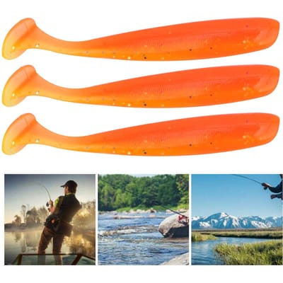 20 STUKS 7.5cm Zacht Plastic Vis Lokkers t staart Grub Worm Aas Visgerei Accessoire(Oranje) orange