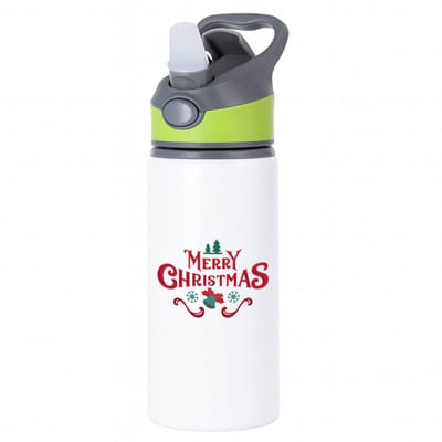 Hacebo® - Kerst merry christmas waterfles met rietje groen - Kerstmis - Kerst beker - winter - kerst - christmas - kerst cadeau - water fles - 650ML