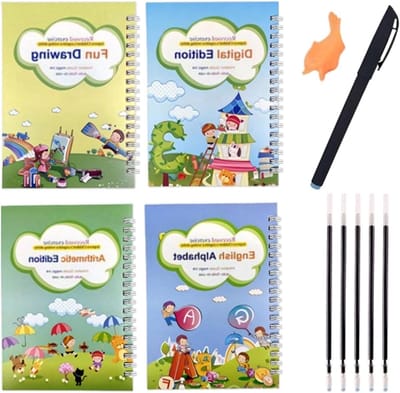 Schrijfschriften met groeven - Educatief speelgoed - Leren schrijven - Stiftcontrole oefeningen - 4 boeken - Niet gespecificeerd