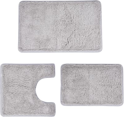 Badkamermat 3-delig set - zacht absorberend water - microvezel materiaal - U toiletmat - anti-slip rubberen zool - verdikte vloermat - exclusief voor de badkamer - Oranje - 40 x 60cm