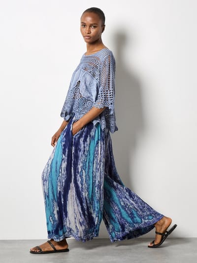 Tie Dye Crinkle Palazzo Trousers