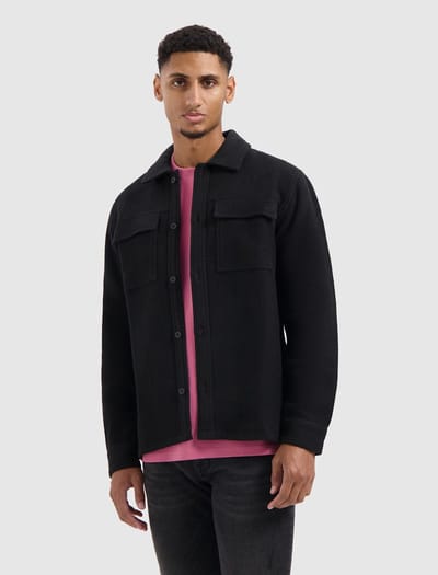 Pure Path Regular fit Flannel Overshirts Black (25030201 - 02)