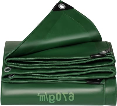 Afdekzeil PVC - Vrachtwagenzeil Dekzeil - Goederen Beschermen - Scheurvast Waterdicht - 4x5m - Groen