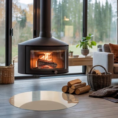 Coloray Vloerplaat Houtkachel - Vloerplaat voor Houtkachel - 80 cm x 80 cm - Vloerplaat Open Haard - Geel Vloerplaat Kachel - Onderplaat - Plaat voor Onder Kachel - Kachel Vloerplaat - Onderplaat Voor Houtkachel