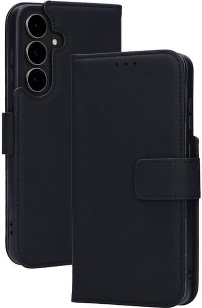 Mobiparts Leather Wallet Case geschikt voor Samsung Galaxy S25 FE - Zwart