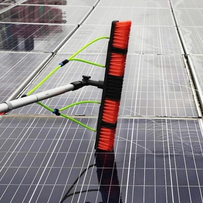 Teles Zonnepaneel Reinigingsborstel - Raamwasser Paal - Hoge Oppervlakken Reinigen - Verstelbare Aluminium Steel - Tot 12 meter - Zilver