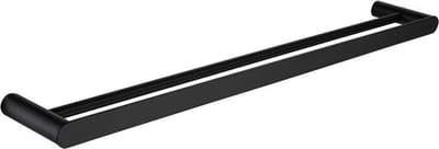 VDN Stainless Handdoekrek - Handdoekrek badkamer - Zwart - Dubbel - Handdoekhouder - RVS - Hangend