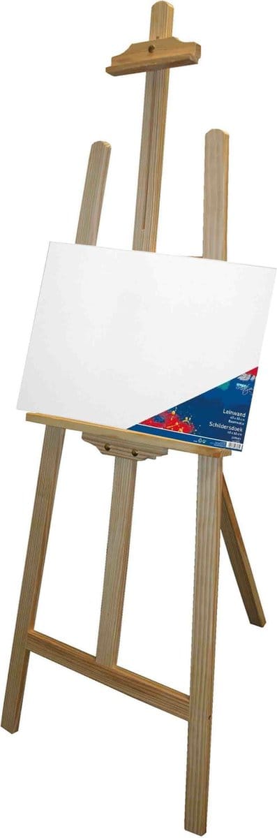 Benson houten schildersezel 140 cm met canvas doek 40 x 60 cm - Schilderijen maken