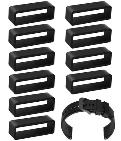 Dailygoods - Siliconen horlogeband lus, vervangende horlogeband band lussen, armband lus, unisex horlogeband lus zwart vervangende horlogeband lus, voor binnendiameter 22 mm horlogeband