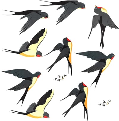 Raamstickers, zonnenvanger, statisch hechtend voor glazen ramen en deuren, voorkomt vogelaanvaringen