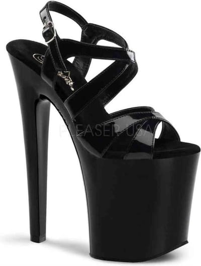 Pleaser - XTREME-872 Sandaal met enkelband, Paaldans schoenen - Paaldans schoenen - 35 Shoes - Zwart