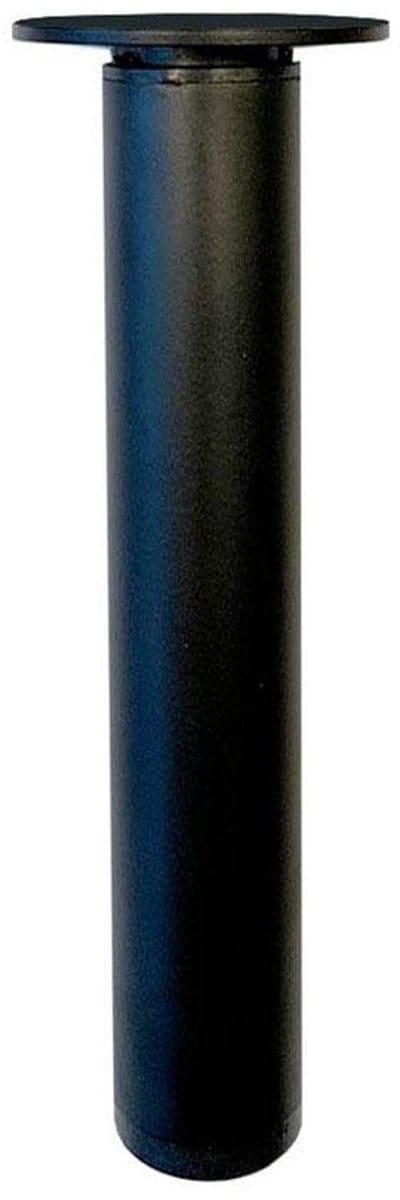 Stalen verstelbare meubelpoot zwart rond ø 3 cm en hoogte 22 cm - Set van 4 stuks