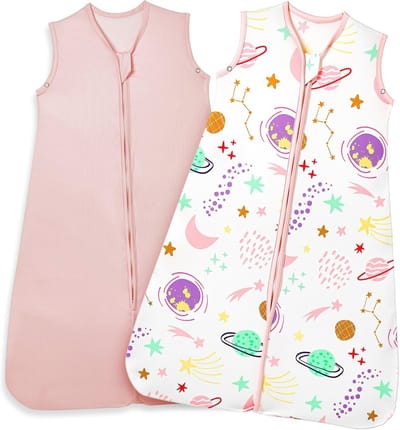 Zomer Slaapzak Baby 2-Pack TOG - Ademend en Verstelbaar voor 18-36 Maanden - Roze
