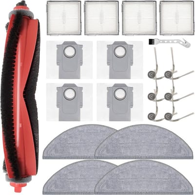 20 Stuks accessoires geschikt voor Roborock Q10 S5/Q10 S5+/Q10 X5 robotstofzuiger - Stofzuiger onderdeel - Stofzuigeraccessoires - 1 hoofdborstels, 4 stofzakken, 4 dweilpads, 4 HEPA-filters, 6 zijborstels, 1 reinigingsborstel