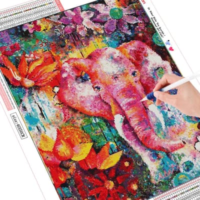 Peinture Diamant 5D Complète Éléphant Broderie Diamant Affichage Complet Animal Mosaïque Diamant Image 20X30