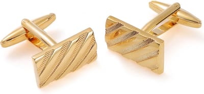 Manchetknopen Heren Goud Kleurig - Vierkant - Cufflinks - Papa Cadeau Voor Mannen - Vaderdag