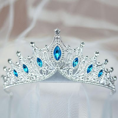 Kleurrijke Bruidstiara Luxe Barok Verjaardag Bruiloft Bruiloft Kinder Haaraccessoires Kroon gray