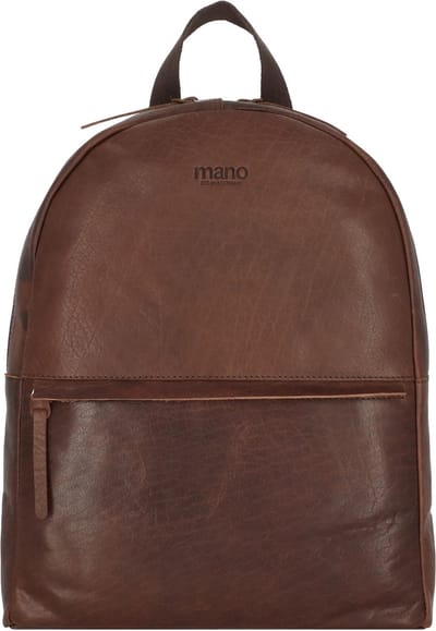 mano Leren Vrije tijd rugzak Rugzak met laptopvak Don Paolo Backpack Brown Donkerbruin