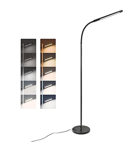 Dimbare LED vloerlamp met timer en geheugenfunctie voor woonkamer, slaapkamer en kantoor