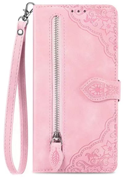 Hoesje geschikt voor Samsung Galaxy S26 - Bookcase - Koord - Pasjeshouder - Portemonnee - Bloemenpatroon - Kunstleer - Roze