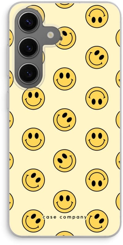 Case Company® - Hoesje geschikt voor Samsung Galaxy S24 hoesje - Smiley N°2 - Soft Cover Telefoonhoesje - Bescherming aan alle Kanten en Schermrand