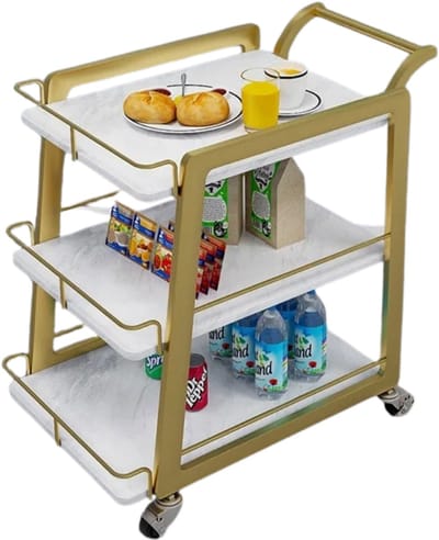 Bovista Bar Cart - Serveerwagen - Serveerkar - Keukentrolley - Drank Trolley - Keuken - Bijzettafel - Restaurant - Stijl 9