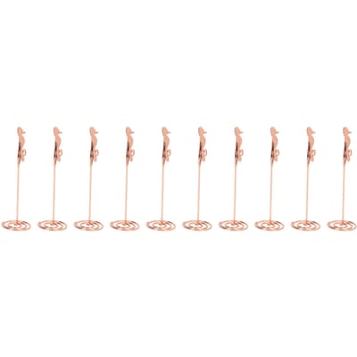 10 pièces Porte-clip de carte de table Antidérapant Décoratif Support de numéro de table en métal pour mariage Banquet Exposition beige