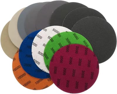 Set van 24 Schuurpapier 125mm voor Nass- en Droogschuren, Diverse Korrelgroottes voor Auto, Metaal en Hout Polijsten