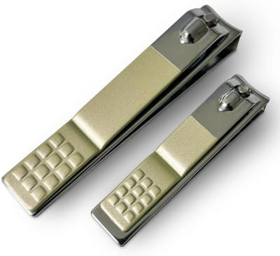 2-delige professionele nagelknipperset - ergonomische nagelknipper voor handen en voeten van roestvrij staal