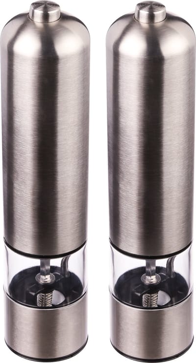 5Five Pepermolen - 2x stuks - elektrisch - RVS - 23 cm - automatische kruidenmaler