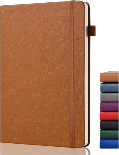 SnelShoppen - Bullet Dotted Journal Notitieboek A5 - 152 pagina's - 140 g/m² dik papier - hardcover gestippeld dagboek met penhouder en achterzak voor