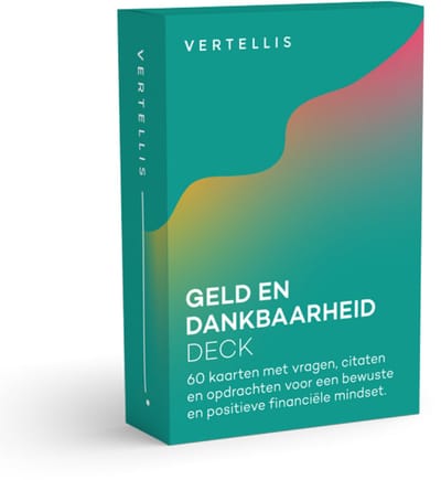 Vertellis Geld en Dankbaarheid Deck - Kaartendeck met 60 Vragen over Geld, Mindset en Dankbaarheid - Coachkaarten voor een Bewustere Kijk op Geld