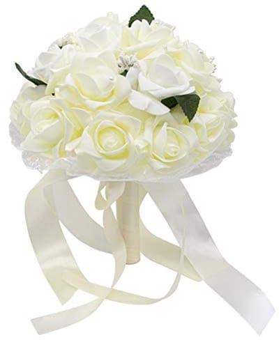 Bruidsboeket met Kunstmatige Bloemen - Elegant Handboeket voor Bruidsmeisje en Ceremonie
