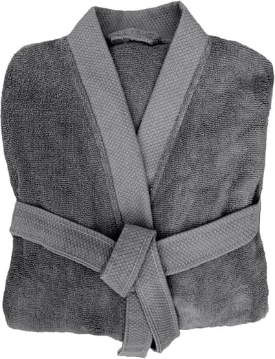 Heckettlane Badjas Katoen Premium - Classic Anthracite - Maat S - Badjas 100% Katoen - Badjas / Kamerjas Dames - Badjas / Kamerjas Heren