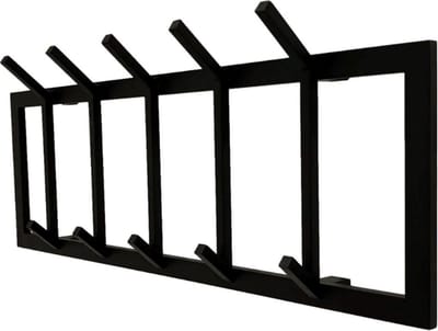 Steelparts Wandkapstok Noak - Kapstok - Staal - 90x35x13cm - 10 haken - Zwart