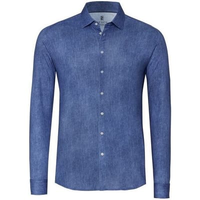 Desoto Overhemd Denim Look Casual Kent Blauw / male