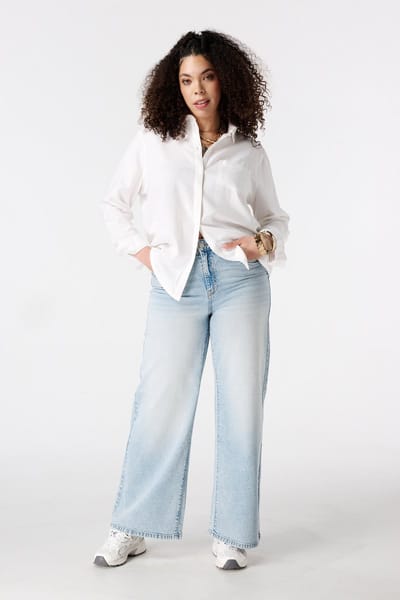 MS Mode Jeans Wide leg jeans met hoge taille