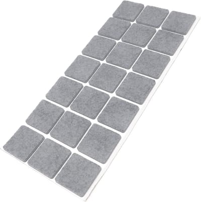 Zelfklevende Viltglijders 30x30 mm voor Meubels en Vloeren - 21 Stuks Grijs