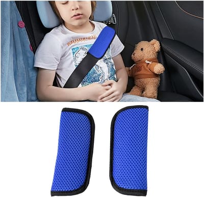 Dailygoody - Veiligheidsgordel - Schouderkussens - Wasbaar en afneembaar - Blauw - Babyveiligheidsgordel - Comfort voor volwassenen en kinderen - Gesc...