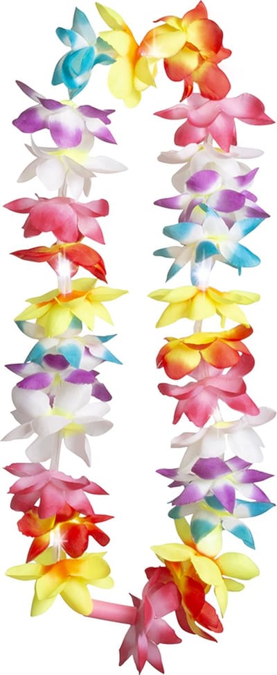 Boland - LED hawaïkrans Zomerflits - Volwassenen - Unisex - - LED lampjes - Hawaii - Strandfeest - Themafeest