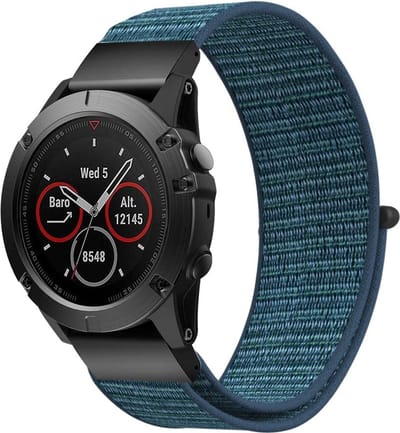 Strap-it Nylon Quickfit smartwatch bandje - geschikt voor Garmin Fenix 5 (Plus) / Fenix 6 (Pro) / Fenix 7 (Pro - Solar - Sapphire) / Fenix 8 - 47mm - dark mist grey