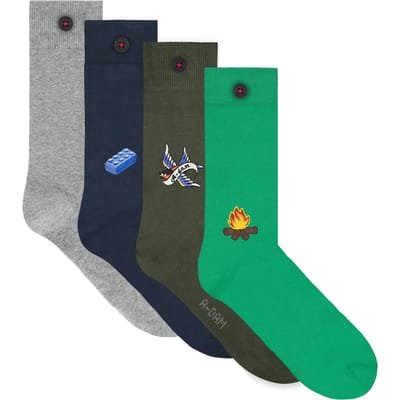 A-DAM Unisex 4-pack Casual Socks Multicolor Size: 36-40 | Socks Outlet | Unisex | Grijs