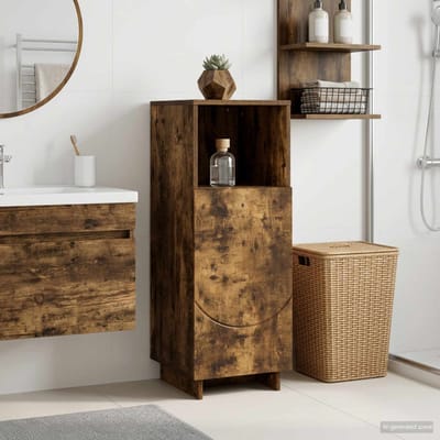 vidaXL - Badkamerkast - Gerookt - eiken - 36,5 - x - 38 - x - 95 - cm - Bewerkt - hout