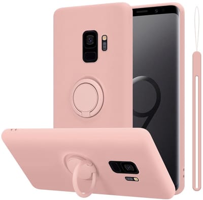 Cadorabo Hoesje geschikt voor Samsung Galaxy S9 in LIQUID ROZE - Beschermhoes van flexibel TPU silicone Case Cover met ring