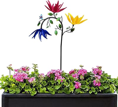 Windspinners buiten - Tuindecoratie metaal - Tuin versieren - Weerbestendig metaal - 95x30cm - Meerkleurig