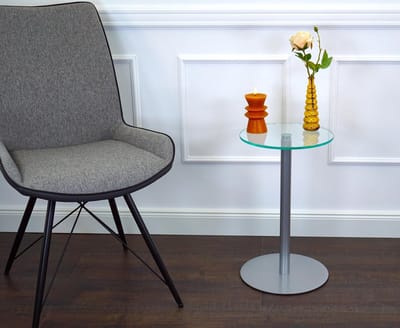 Designer Bijzettafel Zwart Glas 30x30x50 cm - Moderne Salontafel voor Woonkamer