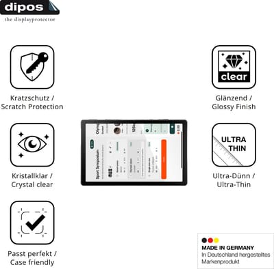 dipos – 2x Beschermfolie geschikt voor Laptok LPA7BK | Krasbestendige & heldere Screenprotector Ultra-Thin